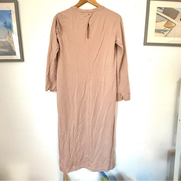 Cuyana French Terry Midi Dress Pima Cotton Blend Long Sleeve Blush Pink S: Small - Picture 8 of 8